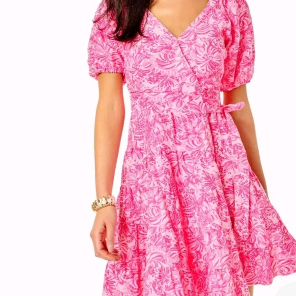 Lilly Pulitzer Floral Pink Wrap Dress